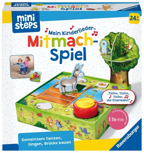 Ravensburger ministeps 4172 Mein Kinderlieder-Mitmachspiel, Lustiges Bewegungspiel mit 12 beliebten Kinderliedern, Spielzeug ab 2 Jahre, Spiele