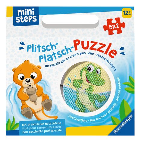 Ravensburger ministeps 4589 Plitsch-Platsch-Puzzle Lieblingstiere - Outdoor- &amp; Badespielzeug, Spielzeug ab 1 Jahre, inklusive praktischer Netztasche, Spiele