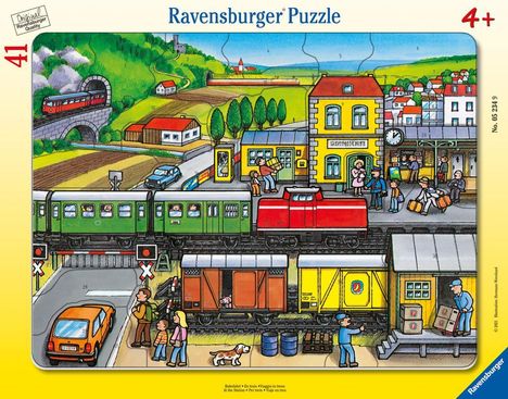 Ravensburger Kinderpuzzle - 05234 Bahnfahrt - 30-48 Teile Rahmenpuzzle für Kinder ab 4 Jahren, Diverse