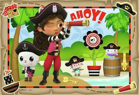 Ravensburger Kinderpuzzle 05710 - Auf zur Piraten-Party! - 2x24 Teile Gabby's Dollhouse Puzzle für Kinder ab 4 Jahren, Diverse