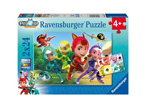 Ravensburger Kinderpuzzle 05726 - Die Tierschützer - 2x24 Teile Petronix Puzzle für Kinder ab 4 Jahren, Diverse