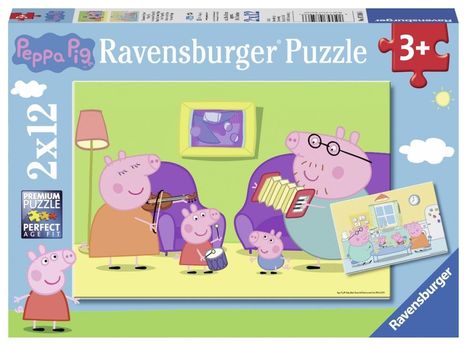 Zuhause bei Peppa / Peppa Pig Puzzle 2 x 12 Teile, Spiele