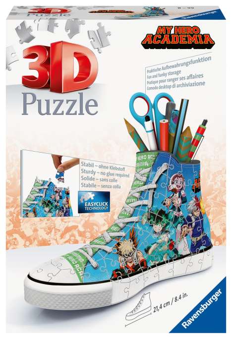 Ravensburger 3D Puzzle 11567 - Sneaker My Hero Academia - Praktischer Stiftehalter - Schreibtisch-Organizer für große und kleine Fans von K¿hei Horikoshis Manga Serie ab 8 Jahren, Diverse