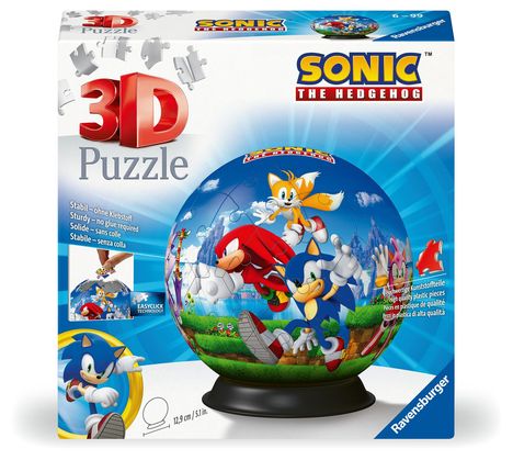 Ravensburger 3D Puzzle 11592 - Puzzle-Ball Sonic - Puzzle-Ball für Erwachsene und Kinder ab 6 Jahren, Diverse