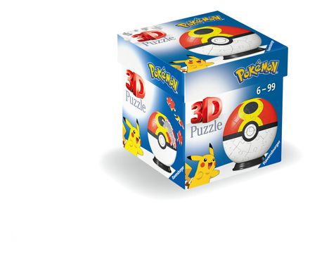 Ravensburger 3D Puzzle 11628 - Puzzle-Ball Pokémon Pokéballs - Wiederball - [EN] Repeat Ball - für große und kleine Pokémon Fans ab 6 Jahren, Diverse