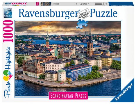 Ravensburger Puzzle Scandinavian Places 16742 - Stockholm, Schweden - 1000 Teile Puzzle für Erwachsene und Kinder ab 14 Jahren, Spiele