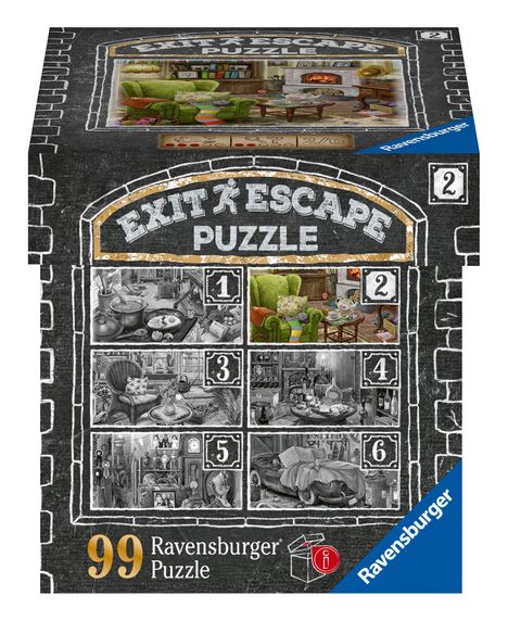 Ravensburger EXIT Puzzle 16878 - Im Gutshaus Wohnzimmer - 99 Teile Puzzle für Erwachsene und Kinder ab 14 Jahren, Spiele