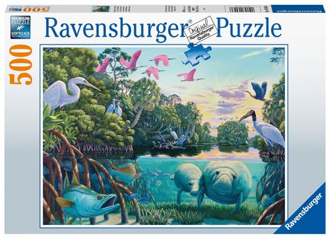 Ravensburger Puzzle 16943 - Manatee Moments - 500 Teile Puzzle für Erwachsene und Kinder ab 12 Jahren, Diverse