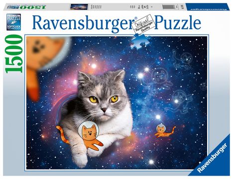 Ravensburger Puzzle 17439 Katzen fliegen im Weltall - 1500 Teile Puzzle für Erwachsene und Kinder ab 14 Jahren, Diverse
