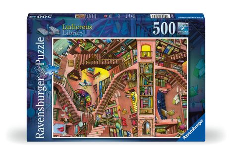 Ravensburger Puzzle 17484 Ludicrous Library - 500 Teile Puzzle für Erwachsene ab 12 Jahren, Diverse