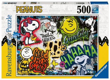 Ravensburger Puzzle 17538 - Peanuts Graffiti - 500 Teile Snoopy Puzzle für Erwachsene und Kinder ab 12 Jahren, Diverse