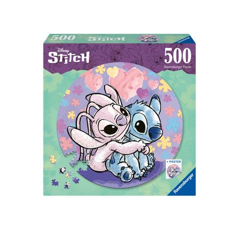 Ravensburger Puzzle 17581 - Stitch - 500 Teile Rundpuzzle für Erwachsene und Kinder ab 14 Jahren, Diverse
