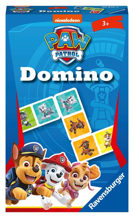 Ravensburger Mitbringspiel - 20845 - Paw Patrol Domino - Das bekannte Legespiel für Kinder ab 3 Jahren, Spiele