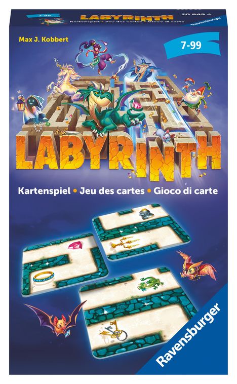Max Kobbert: Ravensburger - Labyrinth Kartenspiel 20849 - Der Familienklassiker für 2 - 6 Spieler - Spiel für Kinder ab 7 Jahren, Spiele