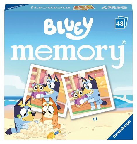 Ravensburger 20934 - mini memory® Bluey, Spieleklassiker für alle Fans der TV-Serie, Merkspiel für 2 - 6 Spieler ab 3 Jahren, Spiele