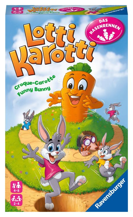 Ravensburger 20962 - Lotti Karotti, das Hasenrennen - Mitbringspiel für Kinder und Familien ab 4 Jahren, Spiele