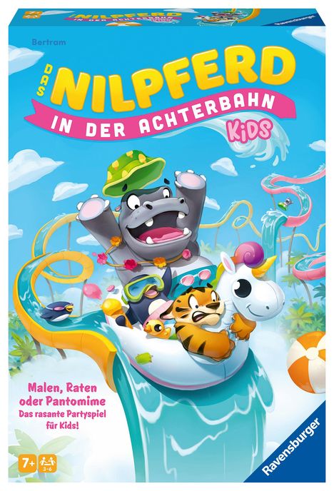 Bertram Kaes: Ravensburger 22361 - Das Nilpferd in der Achterbahn Kids - Gesellschaftsspiel für Kinder und Familien ab 7 Jahren, für 3-6 Spieler - Partyspiel, Spiele