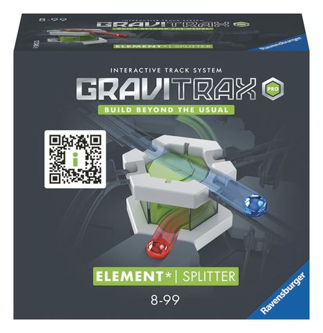 Ravensburger GraviTrax PRO Element Splitter - Zubehör für das Kugelbahnsystem. Kombinierbar mit allen GraviTrax Produktlinien, Starter-Sets, Extensions und Elements, Konstruktionsspielzeug ab 8 Jahren, Spiele