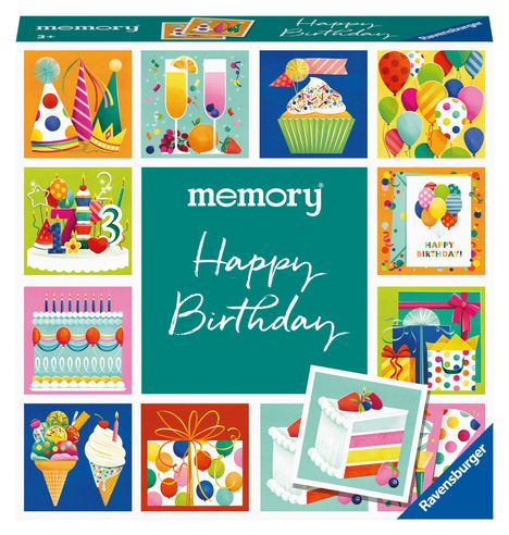 William H. Hurter: Ravensburger 23399 memory® moments - Happy Birthday, 24 Kartenpaare wünschen alles Gute und laden zu vielen fröhlichen Spielerunden ein. Ravensburger Spieleklassiker für 2 bis 6 Spieler ab 3 Jahren, Spiele