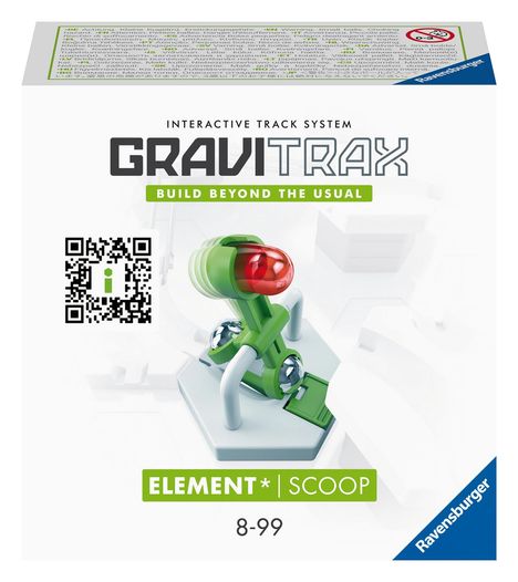 Ravensburger GraviTrax Element Scoop - Zubehör für das Kugelbahnsystem. Kombinierbar mit allen GraviTrax Produktlinien, Starter-Sets, Extensions und Elements, Konstruktionsspielzeug ab 8 Jahren, Spiele