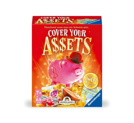 Brent Beck: Ravensburger Spiele 22577 - Cover your Assets - einfaches Kartenspiel für Kinder und Erwachsene ab 7 Jahren, für 2-6 Spieler, Spiele