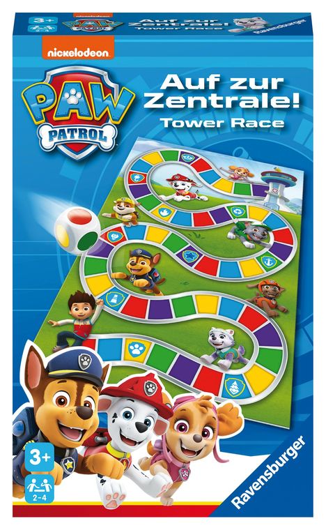 Ravensburger 22671 - Paw Patrol: Auf zur Zentrale! - Mitbringspiel für 2-4 Spieler ab 3 Jahren mit den Helfern auf vier Pfoten aus der erfolgreichen Kinderserie Paw Patrol, Spiele