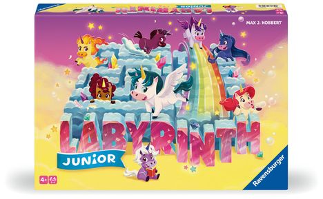 Max J. Kobbert: Ravensburger® 23046 - Einhorn Junior Labyrinth - Familienklassiker für die Kleinen, Spiel für Kinder ab 4 Jahren - Gesellschaftspiel geeignet für 2-4 Spieler, Junior-Ausgabe mit Einhorn-Thema, Spiele