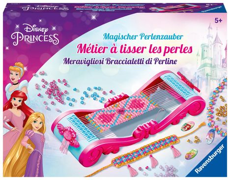 Ravensburger 23540 Magischer Perlenzauber Disney Princesses - Zauberhafte Armbänder aus bunten Perlen basteln, Kreatives Bastelset für Kinder ab 5 Jahren, Spiele