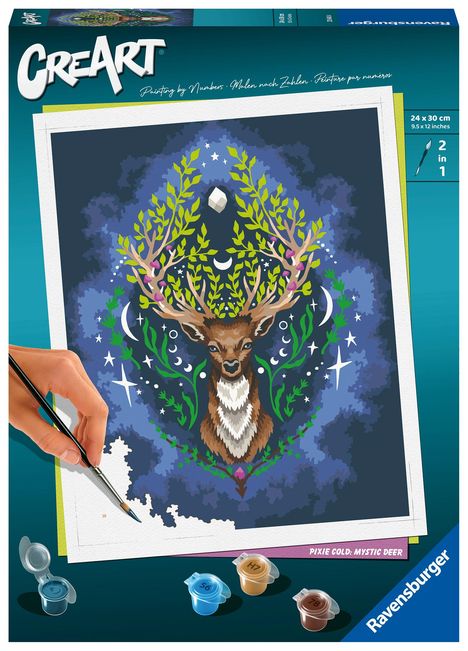 Ravensburger CreArt - Malen nach Zahlen 23640 - Pixie Cold: Mystic Deer - ab 12 Jahren, Spiele