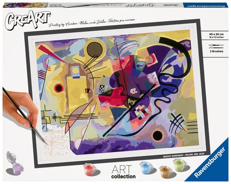 Ravensburger CreArt - Malen nach Zahlen 23650 - ART Collection: Yellow, Red, Blue (Wassily Kandinsky) - ab 14 Jahren, Spiele
