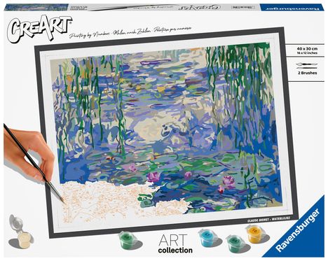 Ravensburger CreArt - Malen nach Zahlen 23651 - ART Collection: Waterlilies (Monet) - ab 14 Jahren, Spiele