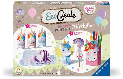 Ravensburger EcoCreate 23675 - Celebrate your Unicorn Birthday - Kinder ab 6 Jahren, Spiele