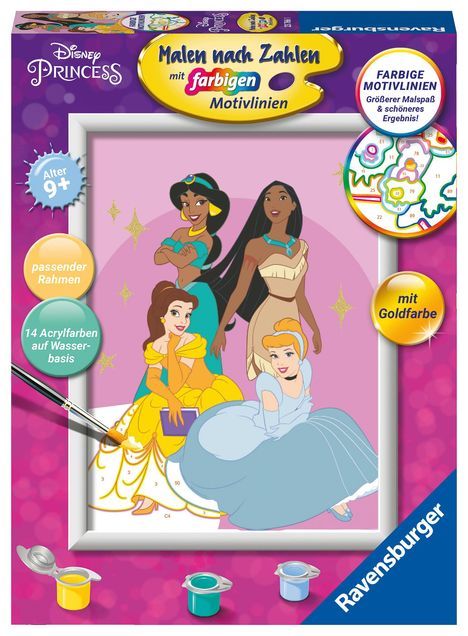 Ravensburger - Malen nach Zahlen 23766 - Disney Prinzessinnen - Kinder ab 9 Jahren, Spiele