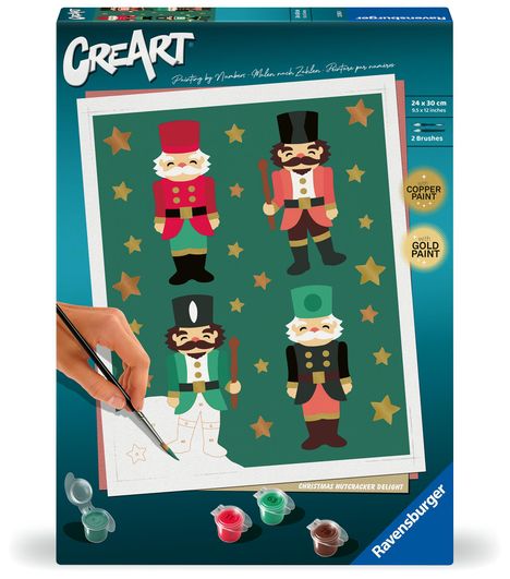 Ravensburger CreArt - Malen nach Zahlen 23893 - Christmas Nutcracker Delight - Erwachsene ab 12 Jahren, Spiele