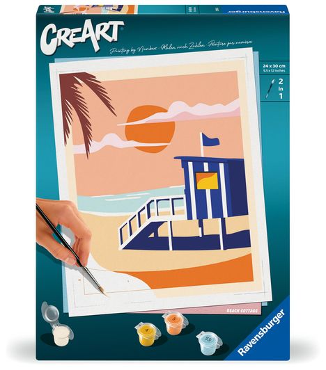 Ravensburger CreArt - Malen nach Zahlen 23896 - Strandhaus - ab 12 Jahren, Spiele