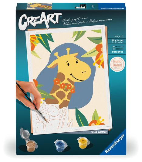 Ravensburger CreArt - Malen nach Zahlen 23903 - Hallo Giraffe - Erwachsene ab 12 Jahren, Spiele