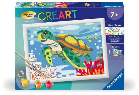 Ravensburger CreArt - Malen nach Zahlen 23993 - Meeresschildkröte - ab 9 Jahren, Spiele