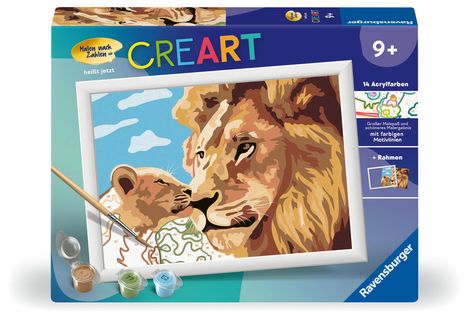 Ravensburger CreArt - Malen nach Zahlen 23995 - Löwe mit Baby - ab 9 Jahren, Spiele