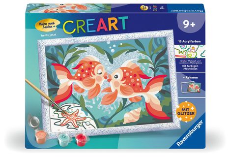 Ravensburger CreArt - Malen nach Zahlen 23998 - Verliebte Fische - ab 9 Jahren, Spiele