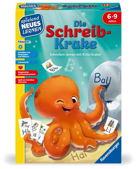 Kai Haferkamp: Ravensburger 24683 - Die Schreib-Krake - Lernspiel für Kinder, Schreiblernspiel für Kinder von 6-9 Jahren, für 1-4 Spieler, Spiele