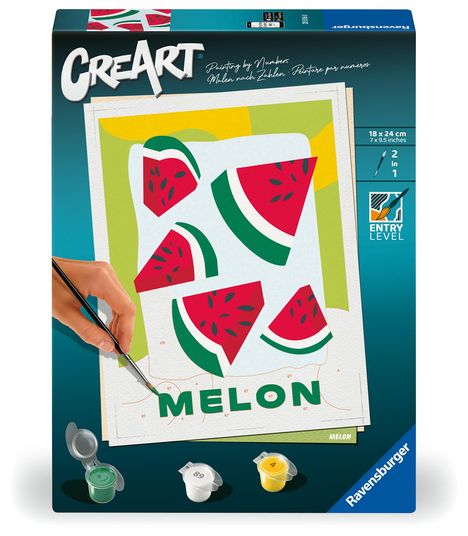 Ravensburger CreArt - Malen nach Zahlen 25516 - Melonen - ab 12 Jahren für Einsteiger, Spiele