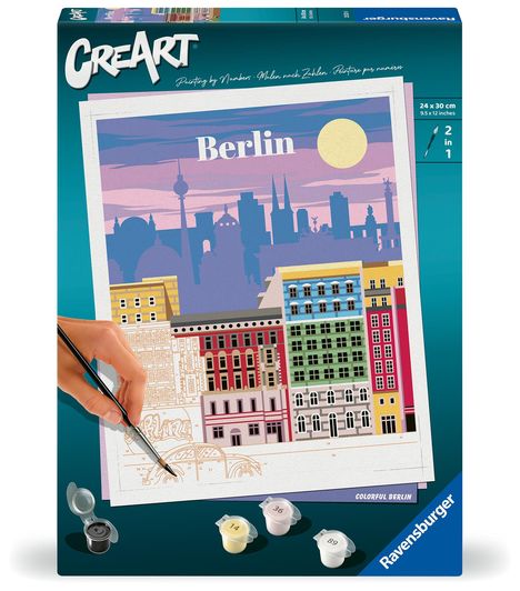 Ravensburger CreArt - Malen nach Zahlen 25521 - Farbenfrohes Berlin - ab 12 Jahren, Spiele