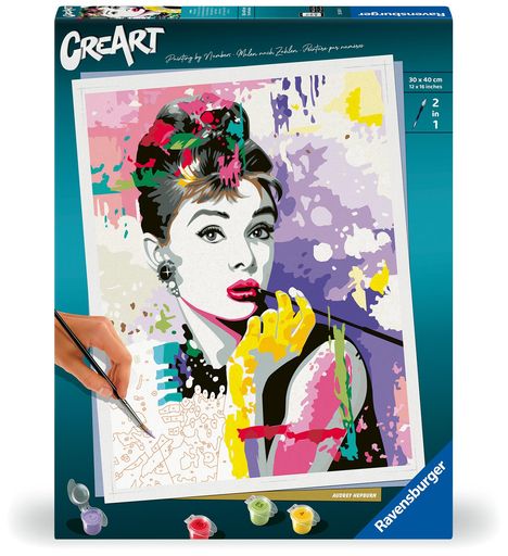 Ravensburger CreArt - Malen nach Zahlen 25526 - ART Collection: Audrey Hepburn - ab 14 Jahren, Spiele