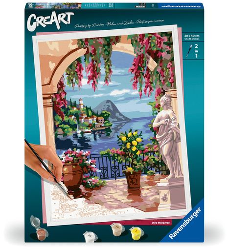 Ravensburger CreArt - Malen nach Zahlen 25963 - Lago Maggiore - ab 14 Jahren, Spiele