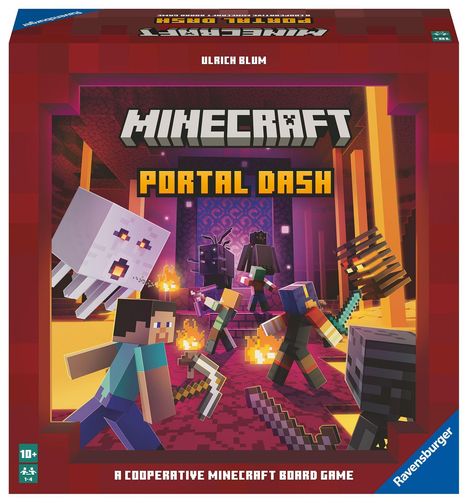 Ulrich Blum: Ravensburger Familienspiel Minecraft Portal Dash, Gesellschaftsspiel für Kinder und Erwachsene, für 2-4 Spieler, Brettspiel ab 10 Jahren, Spiele