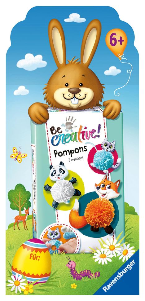 Ravensburger BeCreative 80573 Osteraktion Pompontiere, DIY für Kinder ab 6 Jahren, Spiele