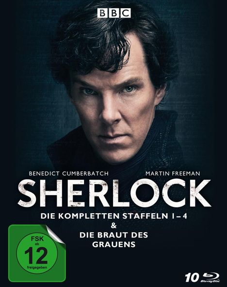 Sherlock Staffel 1-4 &amp; Die Braut des Grauens (Blu-ray), 10 Blu-ray Discs