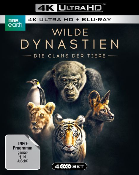 Wilde Dynastien - Die Clans der Tiere (Ultra HD Blu-ray &amp; Blu-ray), 2 Ultra HD Blu-rays und 2 Blu-ray Discs