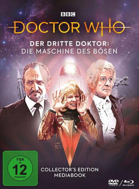 Doctor Who - Dritter Doktor: Die Maschine des Bösen (Blu-ray &amp; DVD im Mediabook), 1 Blu-ray Disc und 2 DVDs