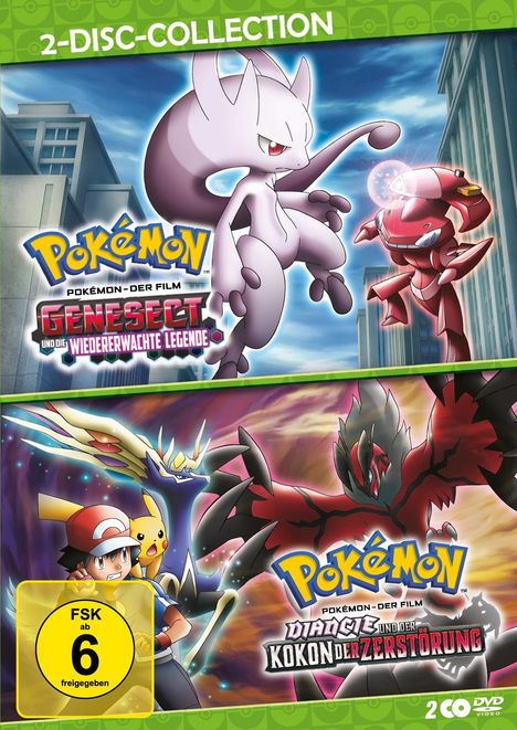 Pokémon - Genesect und die wiedererwachte Legende / Pokémon - Diancie und der Kokon der Zerstörung, 2 DVDs